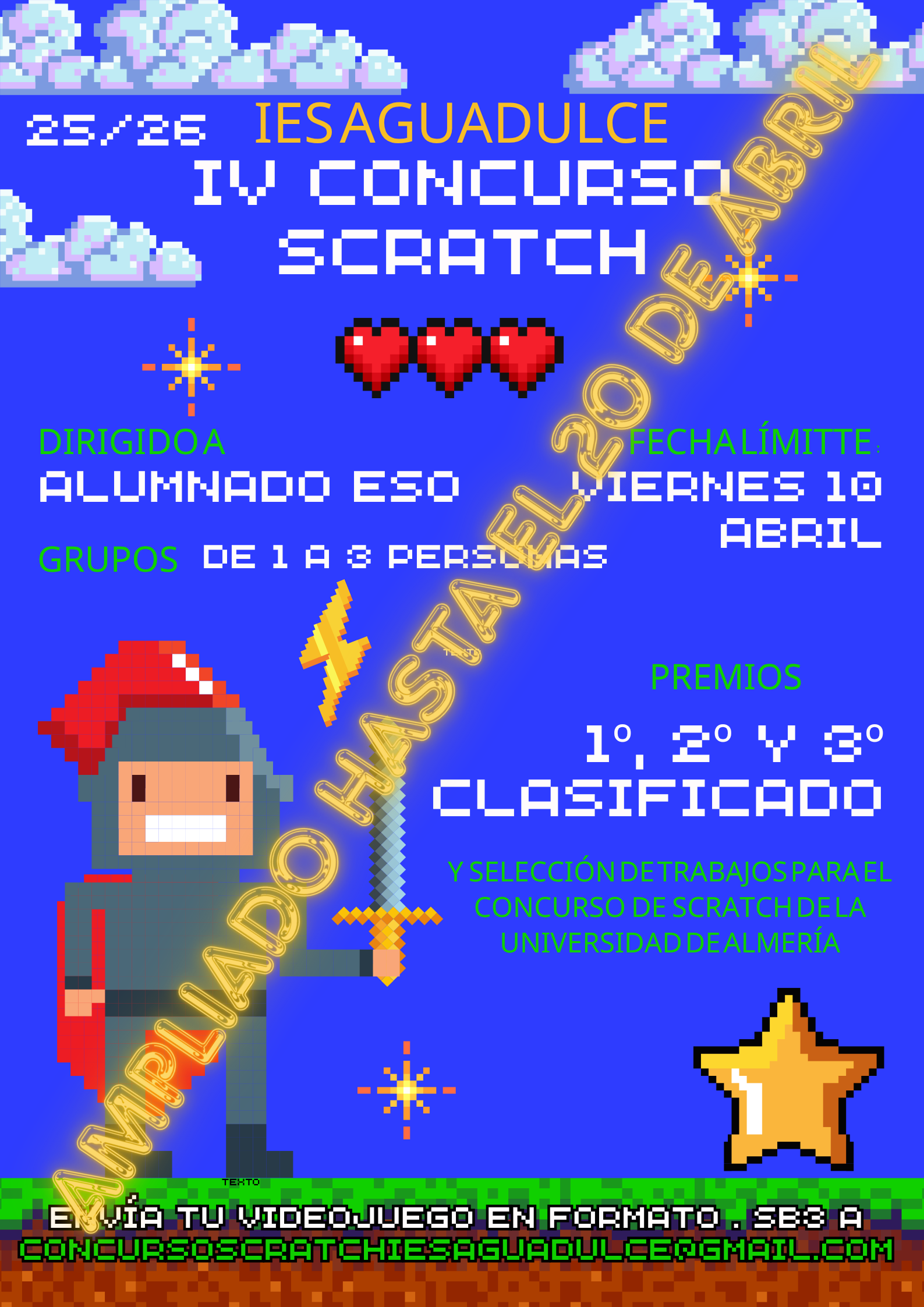 AMPLIACIÓN DEL PLAZO CONCURSO DE SCRATCH HASTA EL 20 DE ABRIL.
